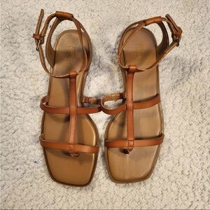 Elegant Brown Leather Strappy Sandals